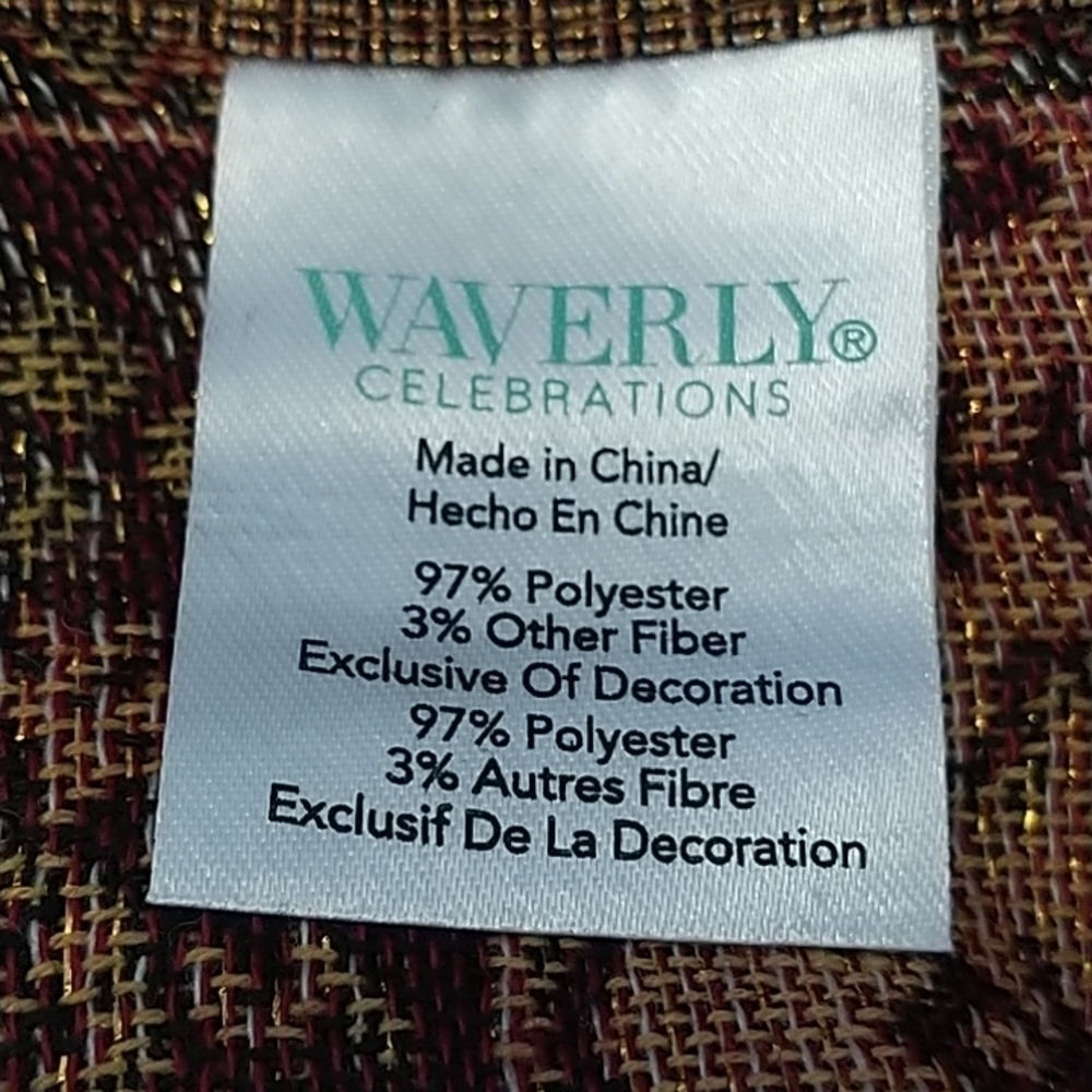 Waverly Rich Tones Scarf with Gold Metallic Blend 79 x 28 - Picture 7 of 7